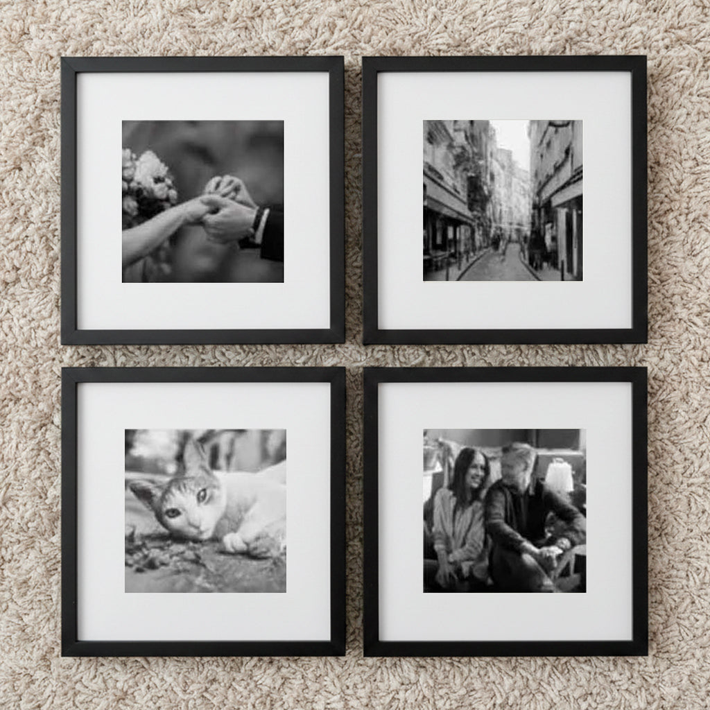 Kit de 4 Cuadros Estilo Galería Minimalista 20x20cm c/u