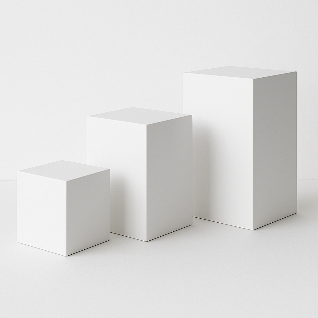 Cubo Banco Posador Pedestal Set 3 Piezas Para Fotografía Y Decoración