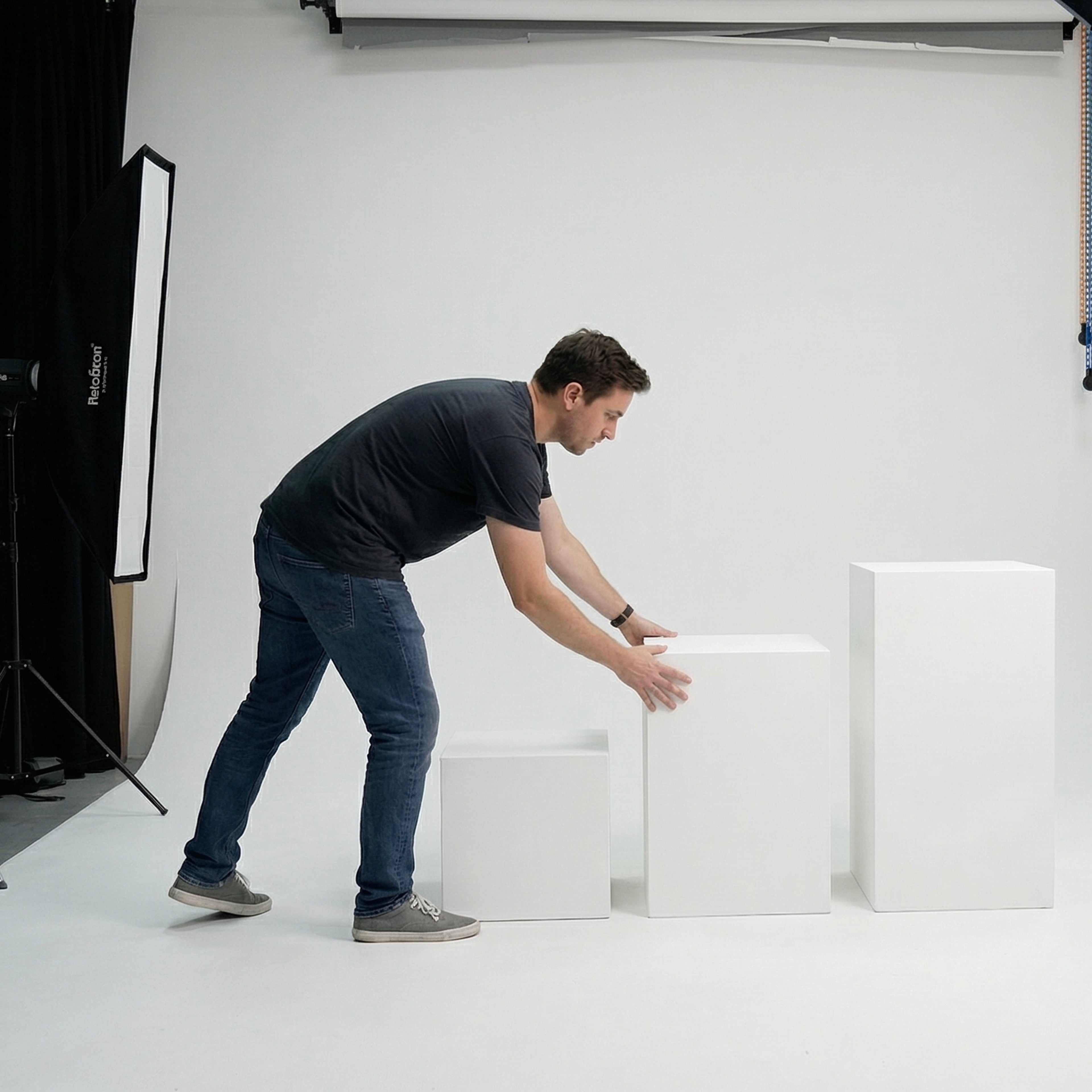 Cubo Banco Posador Pedestal Set 3 Piezas Para Fotografía Y Decoración