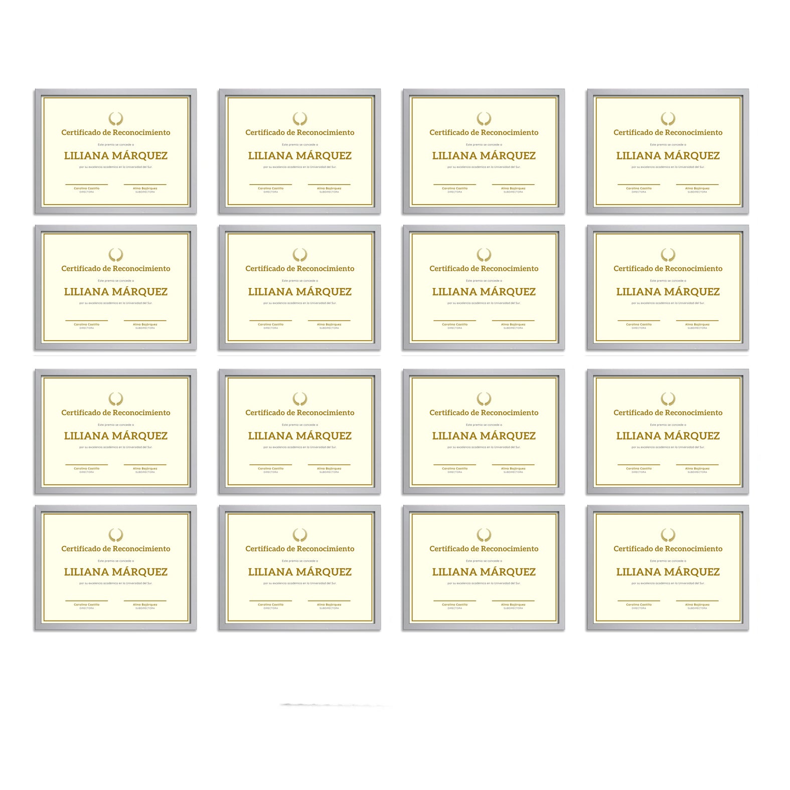 Marcos Tamaño Carta P/diplomas-reconocimientos Set 16 Piezas