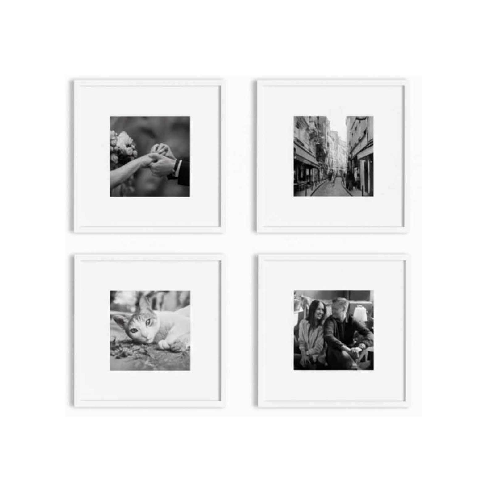 Kit de 4 Cuadros Estilo Galería Minimalista 20x20cm c/u
