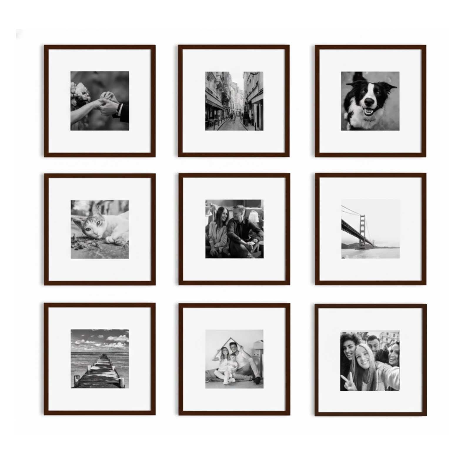 Kit de 9 Cuadros Estilo Galería Minimalista 30x30cm c/u