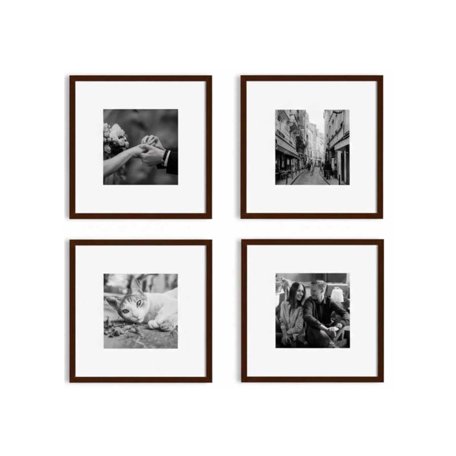 Kit de 4 Cuadros Estilo Galería Minimalista 20x20cm c/u