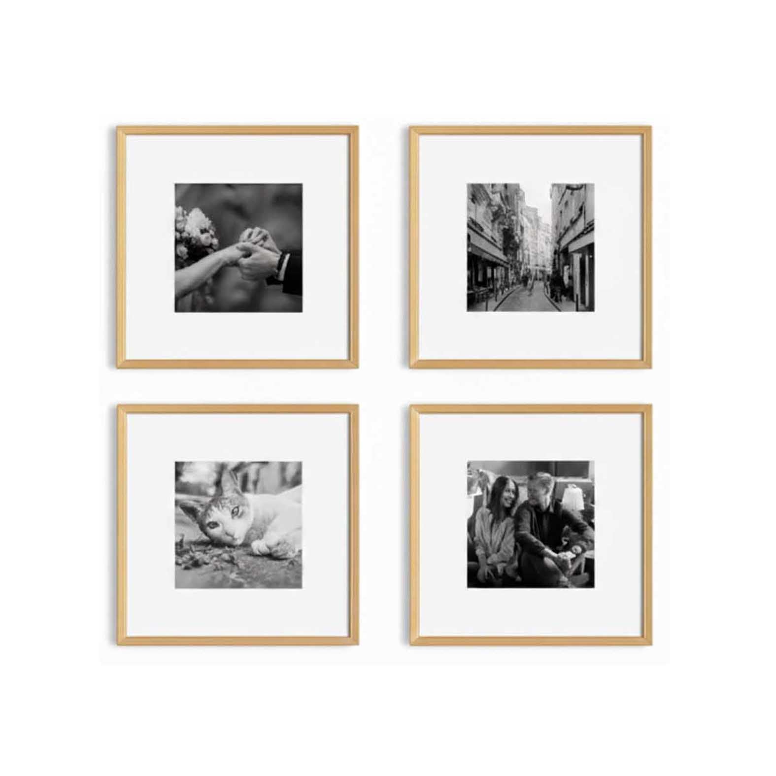 Kit de 4 Cuadros Estilo Galería Minimalista 20x20cm c/u