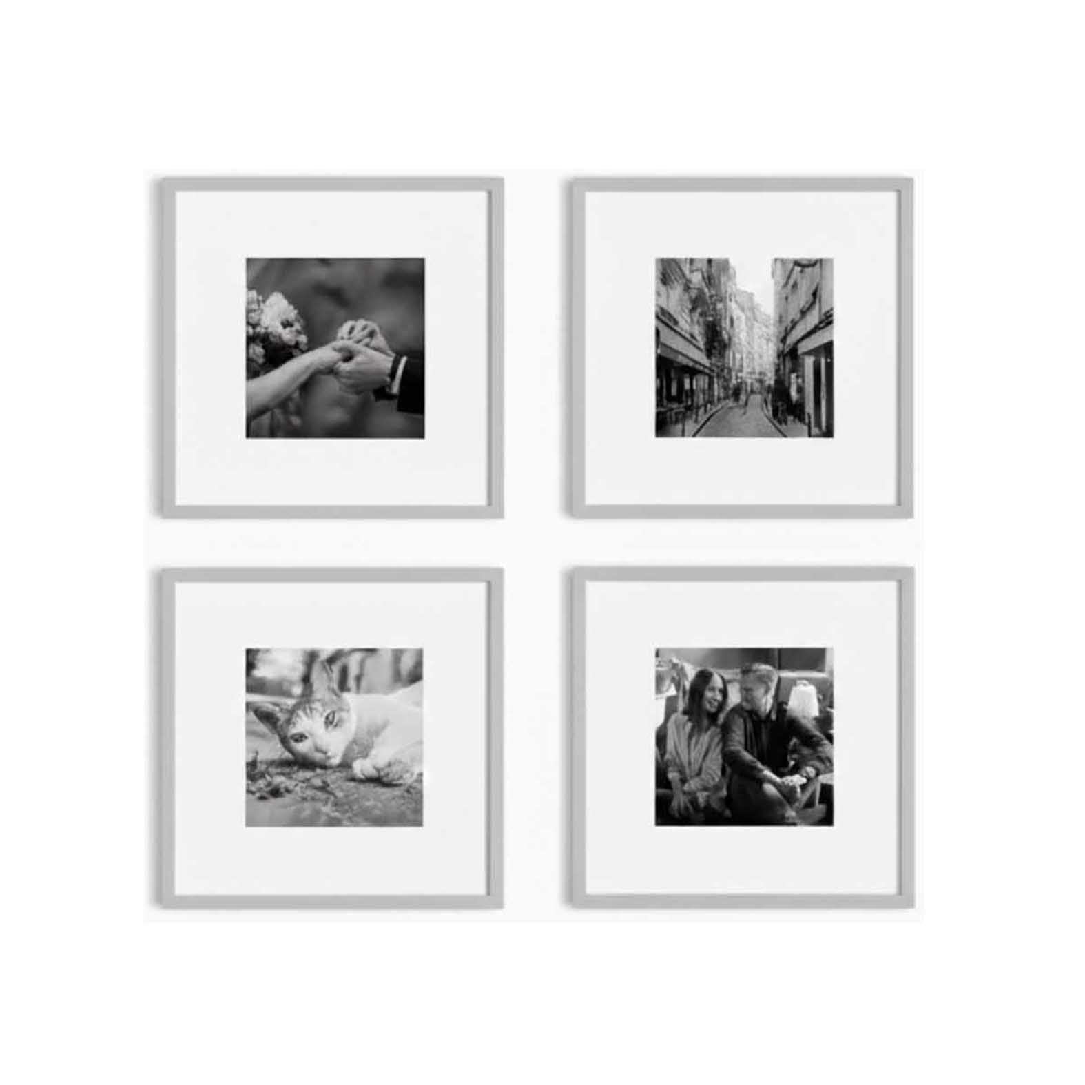 Kit de 4 Cuadros Estilo Galería Minimalista 20x20cm c/u
