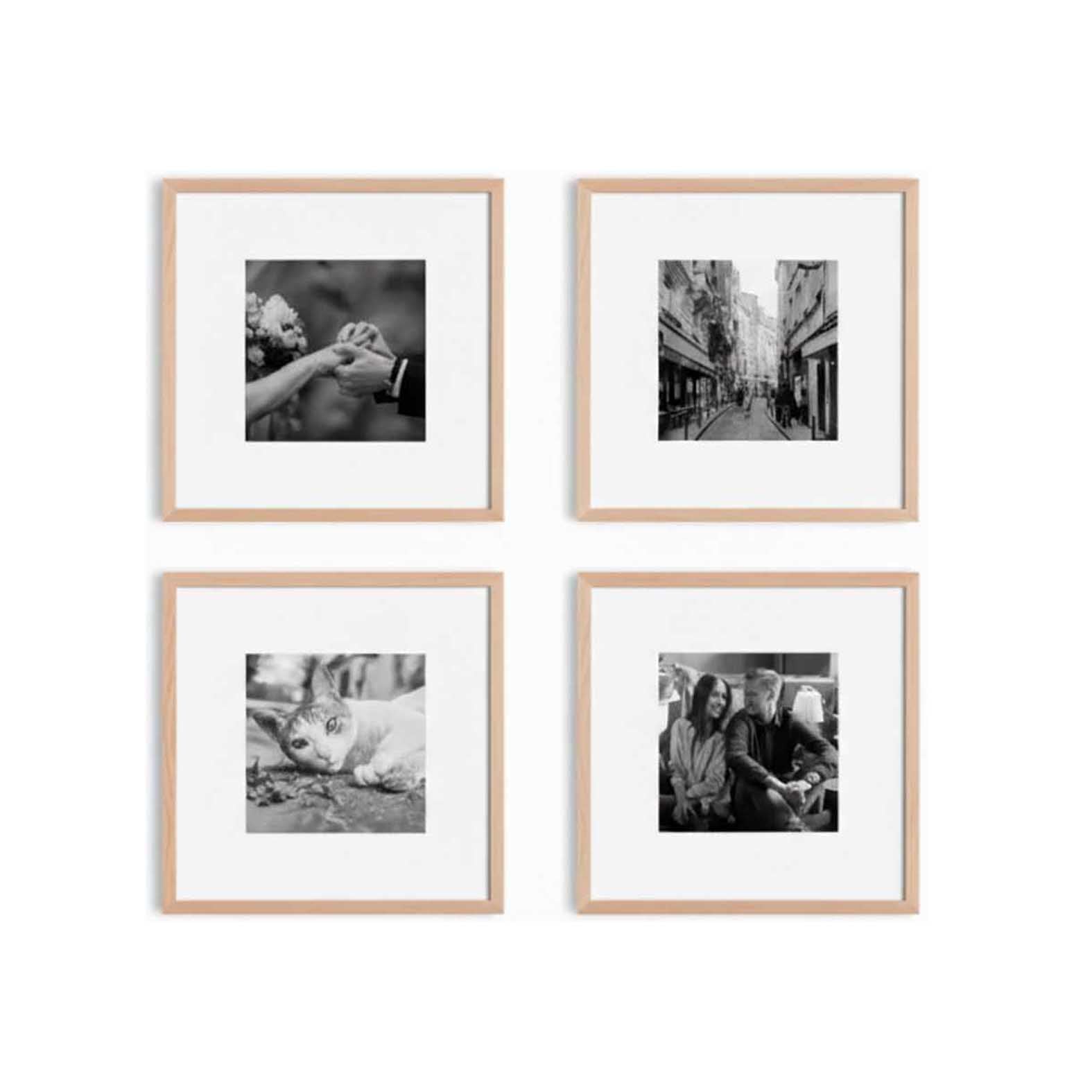 Kit de 4 Cuadros Estilo Galería Minimalista 20x20cm c/u