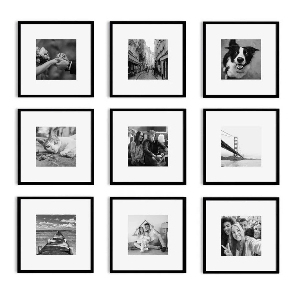 Kit de 9 Cuadros Estilo Galería Minimalista 30x30cm c/u