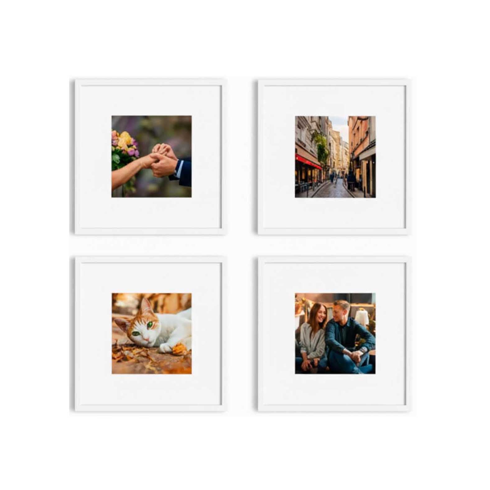 Kit de 4 Cuadros Estilo Galería Minimalista 20x20cm c/u