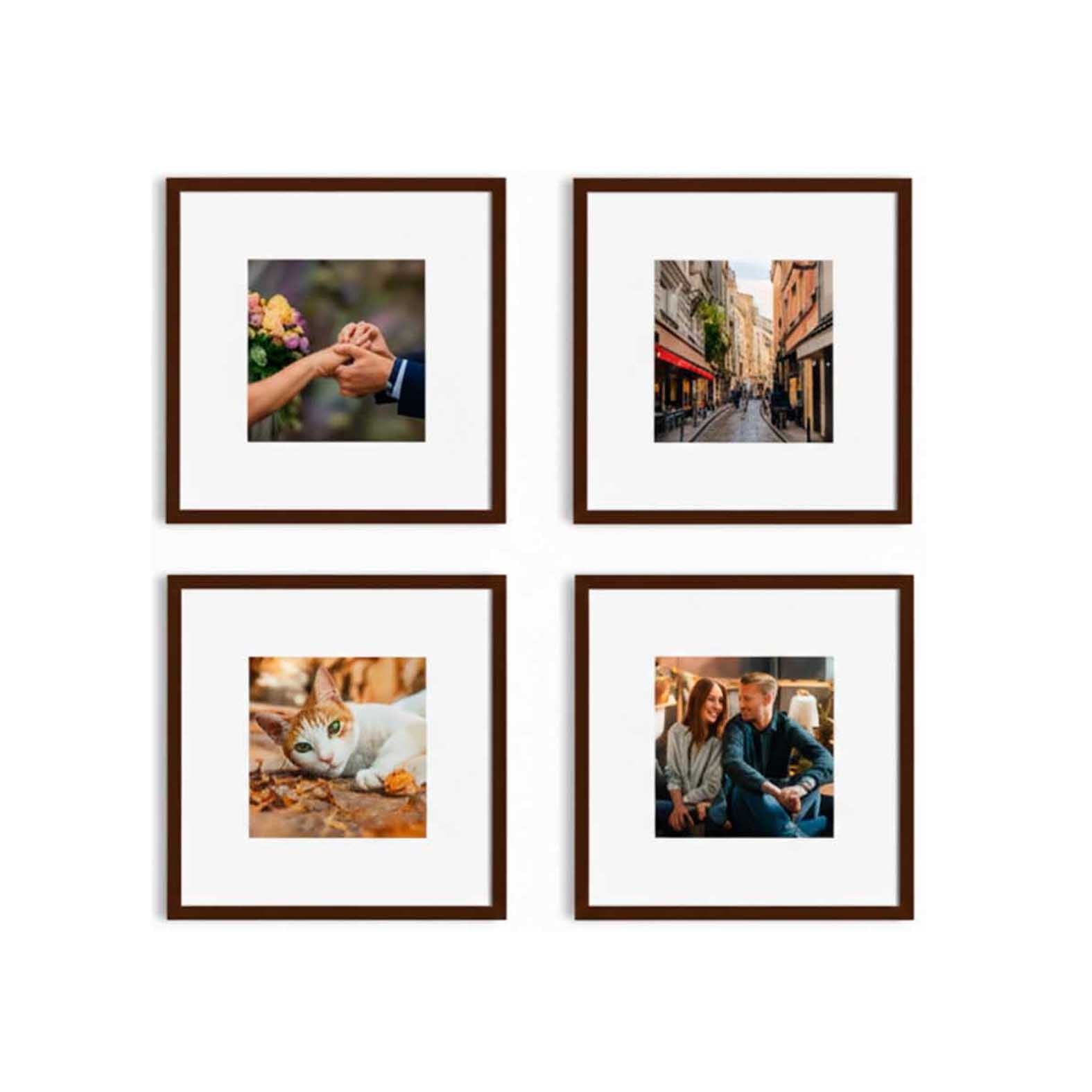 Kit de 4 Cuadros Estilo Galería Minimalista 20x20cm c/u
