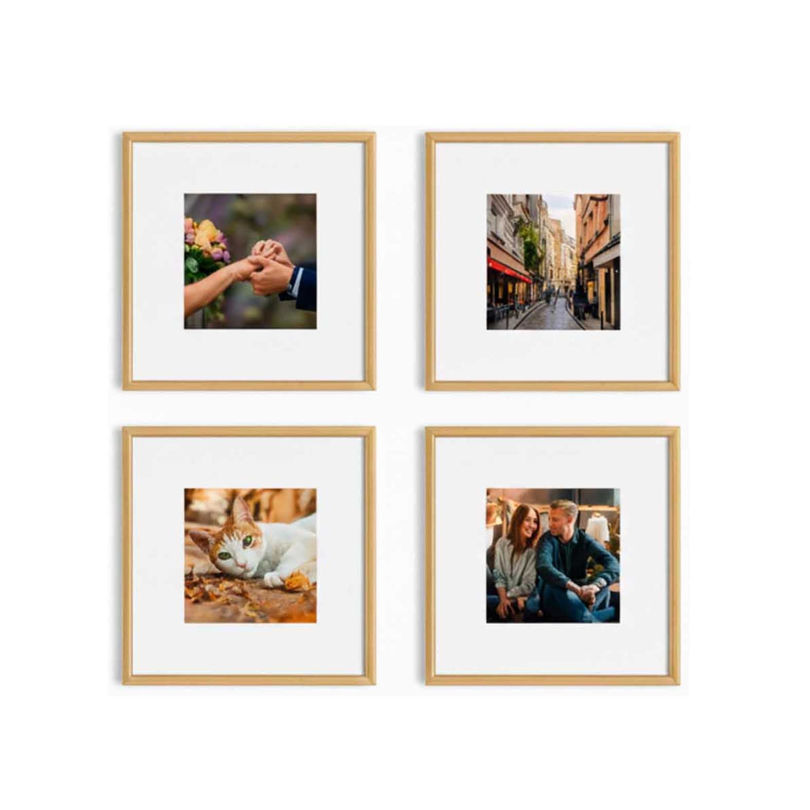 Kit de 4 Cuadros Estilo Galería Minimalista 20x20cm c/u