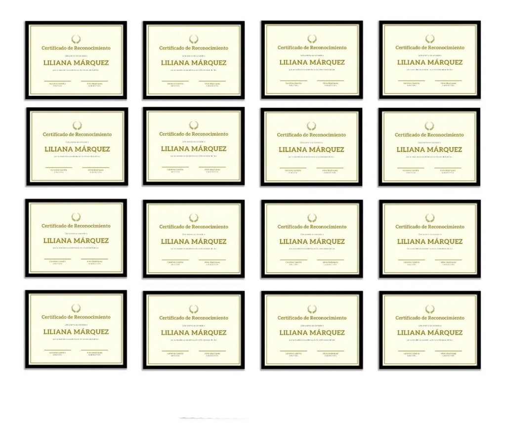 Marcos Tamaño Carta P/diplomas-reconocimientos Set 16 Piezas