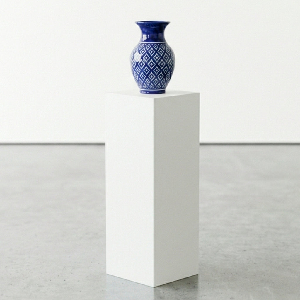 Pedestal Base De Exhibición Blanco Rectangular 100x40cm Blanco
