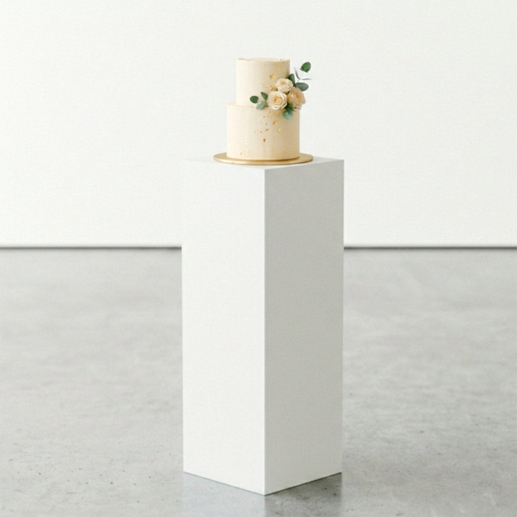 Pedestal Base De Exhibición Blanco Rectangular 100x40cm Blanco